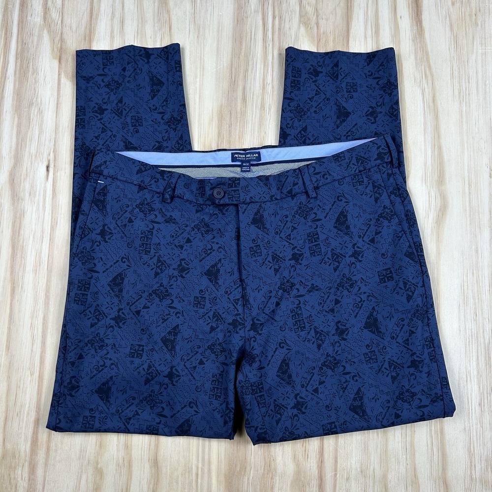 Peter Millar Golf SURGE PATCHED TILE Pants FITS 36x29 Navy 875B 01122328